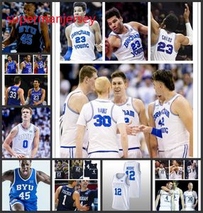 XII BYU Cougars Jersey Tanner Hayhurst Dallin Hall Nate Webb Fousseyni Traore Jared McGregor Hao Dong Jimmer Fredette BYU Jerseys Custom