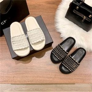 Slipper Stripe Women's Fashion Designers Summer Shoes Luxury Brand Cotton Material