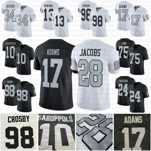 Davante Adams Josh Jacob Maxx Crosby Maglia da calcio Charles Woodson Jimmy Garoppolo Henry Ruggs III Hunter Renfrow Bo Jackson Chandler Jones Hobbs Uomo Donna Gioventù