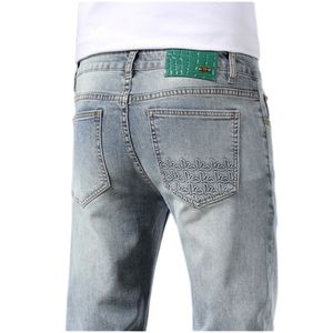 Jeans masculinos Primavera Verão Summer Slim Fit Fit American American High-end