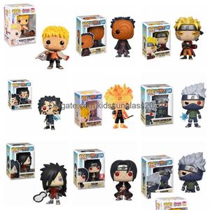 Figuras de brinquedo de ação funko pop naruto sasuke kurama modo figura de vinil coleção modelo brinquedos para crianças natal dh6f4