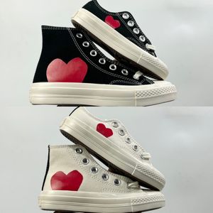 Kids Shoes High Low Play Canvas Love Heart Running Shoe Eyes Girls Boys 1970 Beige Black Children Casual Sneakers Baby Toddler Sports canva Outdoor Trainers Size 24-35