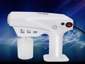 Mano Azul Luz Nano Pistola de vapor Atomización Desinfección Máquina de niebla Máquina de pulverización para el cabello Herramientas de limpieza del hogar CCA12398 12pcs1999330