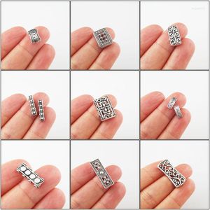 Charms Fashion Flower Heart Rectangle Tiny Spacer Bar Beads Connectors Tibetan Silver Plated
