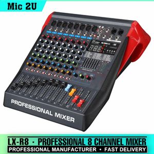 Andra A V Accessories Professional 8 Channel Digital Mixer Microphone Mobiltelefon Live Broadcast Computer Recording DJ Audio Equipment Mixing Console 231117