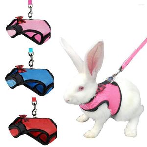 Dog Collars Pet Cat Cute Bow Harness And Leash Set Soft Mesh Breathable Vest For Puppy Chest Strap Collar Outdoor Walking Training Supplies