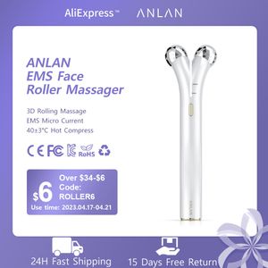 Face Care Devices ANLAN EMS Roller Electric V Massagers Microcurrent Lift Beauty Machine Slimmer Double Chin Massage Skin Tool 230419