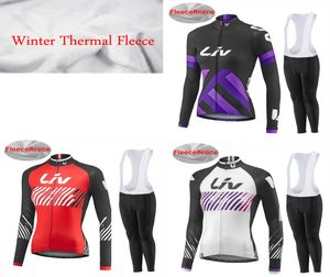 3 style Women Team Pro Pro Winter Thermal Fleece Jerseys Set Finer Cycling z długimi rękawami zużycie ropa maillot invierno ciclismo bicycl9557880