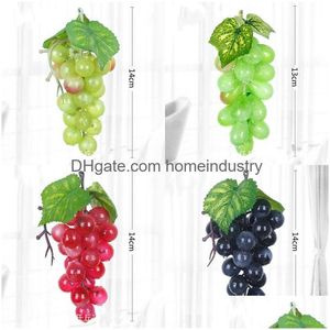 Decorative Flowers Wreaths High Artificial Fruits Home Decor Decoration Plastic Cement Simated Cane Grape Household With Frost Fal Dhpou