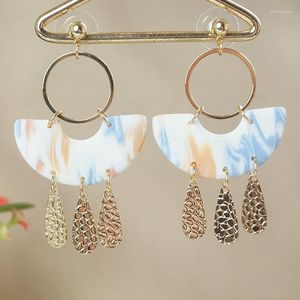 Dangle Earrings Summer Metal Tie Dye Bohemian Trendy Display High Quality Women Handmade Polymer Clay For Holiday