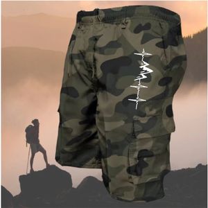 Pantaloncini da uomo Mountain Heartbeat Cargo Pantaloni casual da uomo Multitasche Quick Dry Loose Outdoor Sport 230419