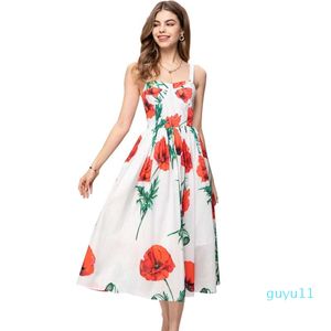 Womens Two Pieces Dress Lady Fashion Spring Summer Floral Printed Long Dresses