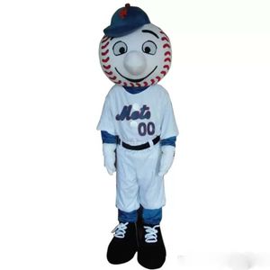 Kampanjmaskot kostymer Mr Met Mascot Costumes Halloween Cartoon Adult Size Fancy Dress