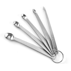 Measuring Tools Stainless Steel Spoon Set Tool Mini Seasoning Spoons Keychain Portable Baking Supplies Hangable Household Ki Dhgarden Dh1Gy