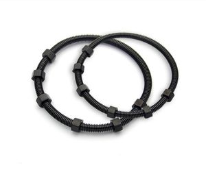 Pulseira popular de tênis com seis parafusos, pulseira de aço de titânio para mulheres e homens, pulseira de seis porcas