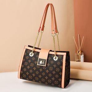 outlet ladies shoulder bags classic printed chain bag street trend contrast leather handbag horizontal multifunctional color matching fashion backpack 6276