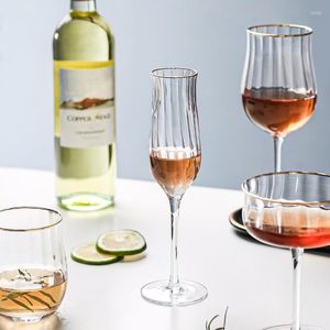 Wine Glasses Ripple Crystal Sweet Glass Wedding Party Champagne Brandy Cup Creative Ultra-thin Tulip Whiskey Dessert Home Drink