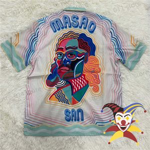 Men's Casual Shirts CASABLANCA Shirts Playing Card Printing Masao 1 1 Top Version Hawaiian Short Sleeve Shirt T230419