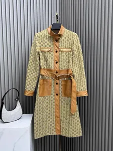 G255 trench da donna designer di lusso Giacca a vento in tela misto cotone giacca con stampa di lettere Cintura allentata Trench casual femminile