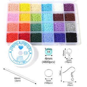 Other 1280-19200pcs Glass Seed Beads Kit Pure Rice Beads Set DIY Bracelet Earring Jewelry Making Kits Letter Bead Crafts Accessories 230419