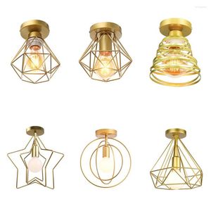 Ceiling Lights Modern Metal Gold Light Industrial Iron Lamp Decor For Living Room Bedroom Aisle Loft E27 Home Lighting Fixture