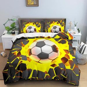 Set di biancheria da letto Copripiumino da calcio 3D Doppio 210x210 Set Trapunta 2/3 pezzi con chiusura a cerniera Trapunta king size per ragazzi