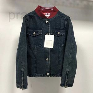 Herren Jacken Designer Hohe Version trendige Marke roter Kragen Farbkontrast Vintage gewaschene Jacke Denim für Männer und Frauen 74OR