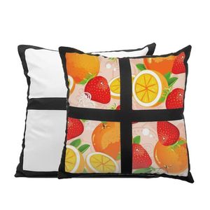 Kissenbezug 40X40Cm Sublimation Blank Haushalt Vier Quadratgitter Wärmeübertragung Wohnzimmer Sofa Diy Dekorativer Kissenbezug Dr. Dhgarden Dhdmj