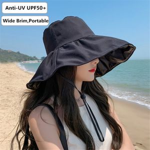 Stingy Brim Chapéus Anti UV Balde Mulheres Homens Ampla Praia Sol Verão Protetor Solar Panamá Ao Ar Livre Dobrável Portátil Pescador Cap 230418