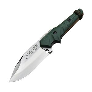 A1895 Survival Straight Knife 154CM Satin Blade Full Tang Green G10 Griff Outdoor Camping Wandern Taktische Messer mit Kydex
