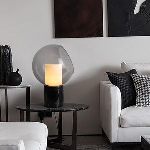 Table Lamps Postmodern Marble Lamp Bedroom Bedside Study Top Decorative Desk Home Glass Lights