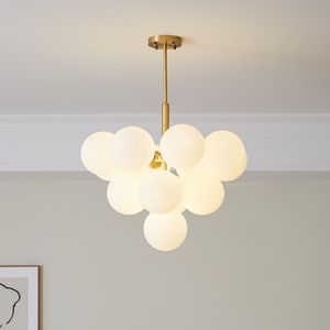 Lampadario leggero di lusso Postmoderno e minimalista in stile nordico italiano Soggiorno Sala da pranzo Camera da letto Lampada molecolare con sfera di vetro