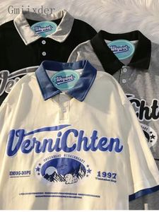 Herren T-Shirts Gmiixder Baseball American Vintage Kurzarm-T-Shirt Damen Sommer Oversize Japan College Couple Tops 230419