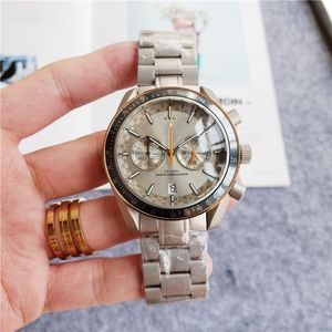 Men luxury designer Automatic mechanical tachymetre watch Mens auto leather band 6 hands Watches O47