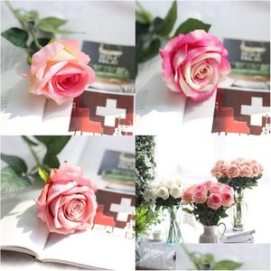 Flores decorativas grinaldas Flaneta Artificial Colorf Flower Flower Plant Birthday Party Decorations Home Wall Decor Dhdsq