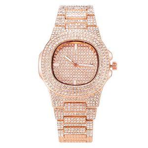 Fashion Women Luxury Diamond Watches Bracelet Ladies Quartz Watch Rose Gold Womens Wristwatch Shiny Crystal Reloj Mujer