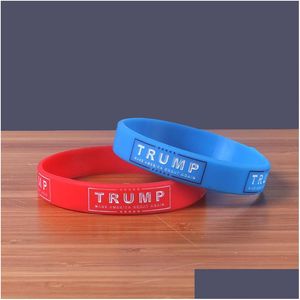 Party Favor Make America Great Again Wristbands United States of American Trump Election Armband återanvändbara med blå röda färger 1 2 DH2G5