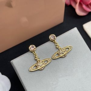 Designer de marca Brincos de garanhão jóias femininas Viviane Westwood Jewelry Planet Earing Metal Pearl Saturn Brincho de ouro Cjeweler Woman Orecchini