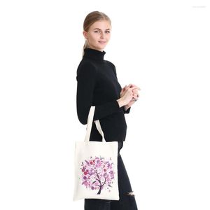 Einkaufstaschen Canvas Bag Painting Tote Pouch Mehrfarbig Langlebig Mehrzweck Exquisite Outdoor DIY Requisite Frauen