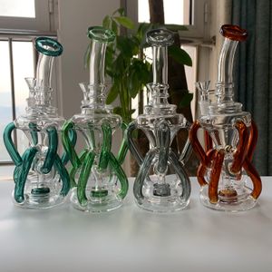 Smking Pipe Oil Rig Hockah and Accessory를위한 10 인치 유리 봉 재활용기