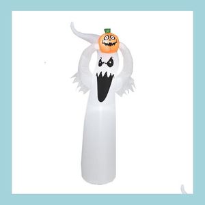 Decoração de festa Scary Halloween Inflatable Ghostpumpkin Lights LEDs LED sondam o gramado externo em interior atmosfera festiva Deocr Dhkur