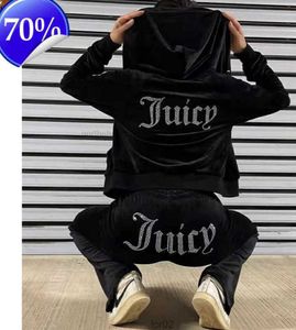 Juicy Apple Kadınların Takipleri Velvet Dikiş Takım Kıyafet İki Parça Jogging Set Varör Sweatshirt Hoodie Pantolon Takım Kadın Y2K FSD81N1