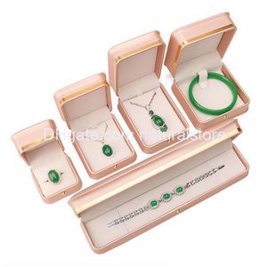 Scatole per gioielli Scatola Pu Collana in pelle Anello Organizer per riporre il braccialetto Custodia per ciondolo Supporto da viaggio per donne Ragazze Drop Delivery Packa Dhxae