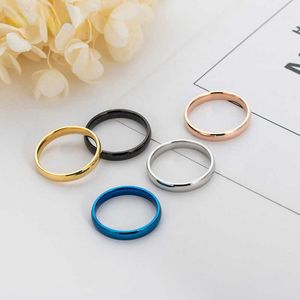 Band Rings Stainless Steel Couple Rings Inside and Outside Student Rings Blue Black Silver Gold Rose Gold Color Stainless Steel Ring