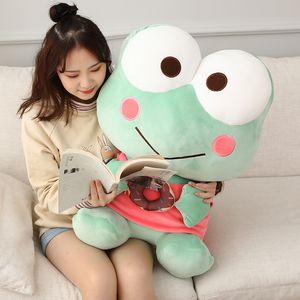 Cartoon Big Eyed Frog Plush Doll Holding Donut Frog Plush Toy Plush Pillow Soft Fill Gift