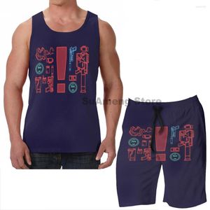 Men's Tracksuits Summer Casual Funny Print Men Tank Tops Women Metal Gear Solid Inventory Ver. A-1 Board Beach Shorts Sets Fitness Vest