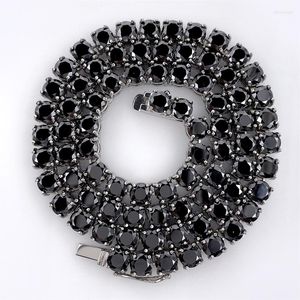 Ketten Hip Hop 4-6mm Schwarz Zirkon Tennis Halskette Männer 316L Edelstahl CZ Kette Halsketten Original Ins Schmuck Großhandel