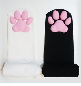 セクシーな靴下ポーパッドピンク猫ポーパッド太もも女性のための高い3Dロリータ子猫爪ストッキングスリーブ耳のコスプレアクセサリー230419