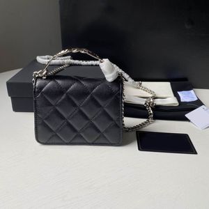 Top quality designer Shoulder Channel bag chain strap handbag Plaid purses Double letter solid buckle Sheepskin caviar pattern Women's luxury Evening Bags totes