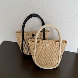 Torby wieczorowe mody kobiety plażowe słomkowe torba na ramię letnia torebka vintage damskie kosza wiadra zwykłe podróż Femlae crossbody